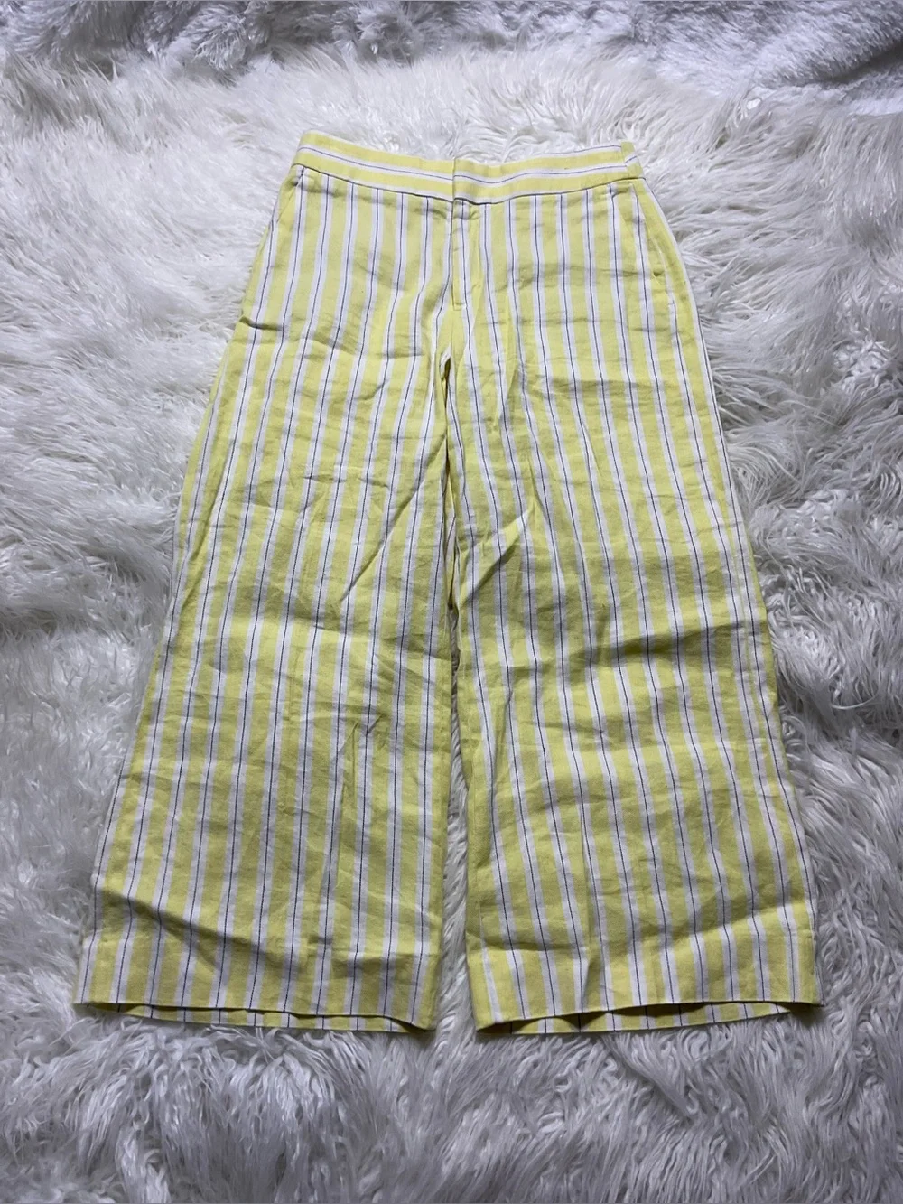 Banana Republic High-Rise Wide-Leg Linen-Cotton Cropped Pant